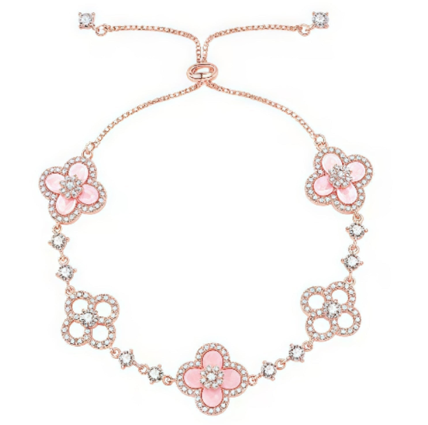 [Kincade Jewelrys]CLOVER 5 MOTIF PINK BLUE RED WHITE BRACELET