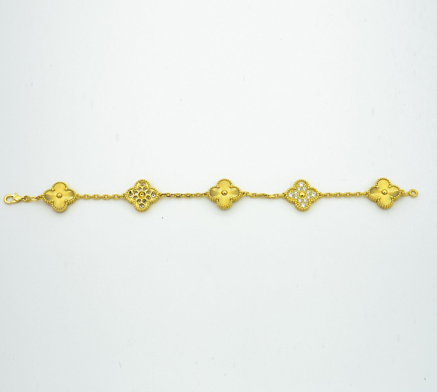 [Kincade Jewelrys]CLOVER BRACELET 5 MOTIFS GOLD DIAMOND