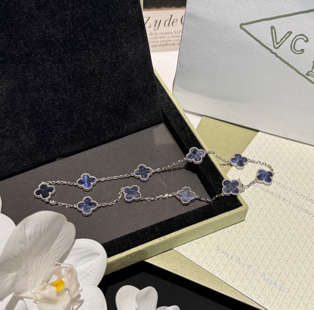 [Kincade Jewelrys]CLOVER 10 MOTIFS BIDE STONE NECKLACE