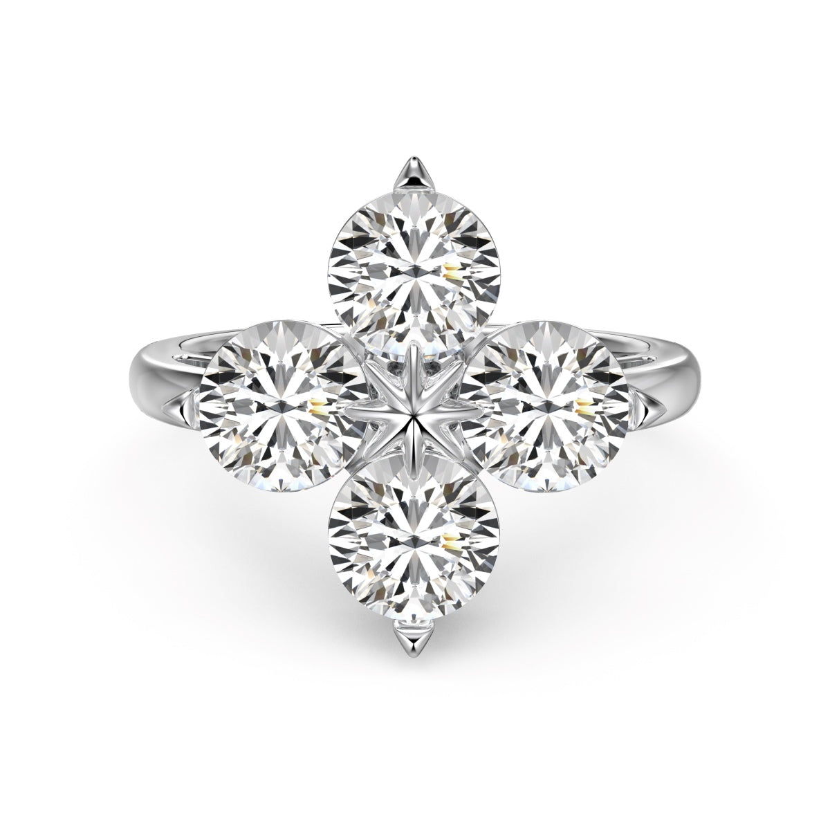 [Kincade Jewelrys]Four-Leaf Clover Eight-Pointed Star Ring