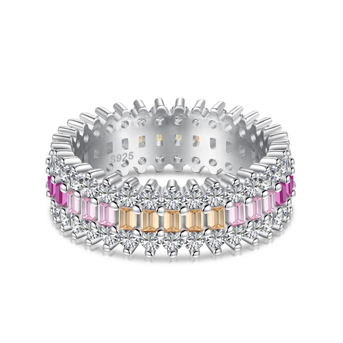 [Kincade Jewelrys]Ornate Colorful Radiant Cut Daily Ring
