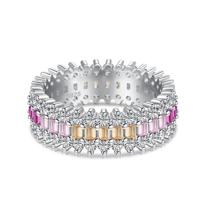 [Kincade Jewelrys]Ornate Colorful Radiant Cut Daily Ring