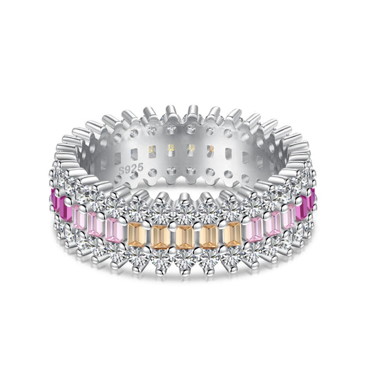 [Kincade Jewelrys]Ornate Colorful Radiant Cut Daily Ring