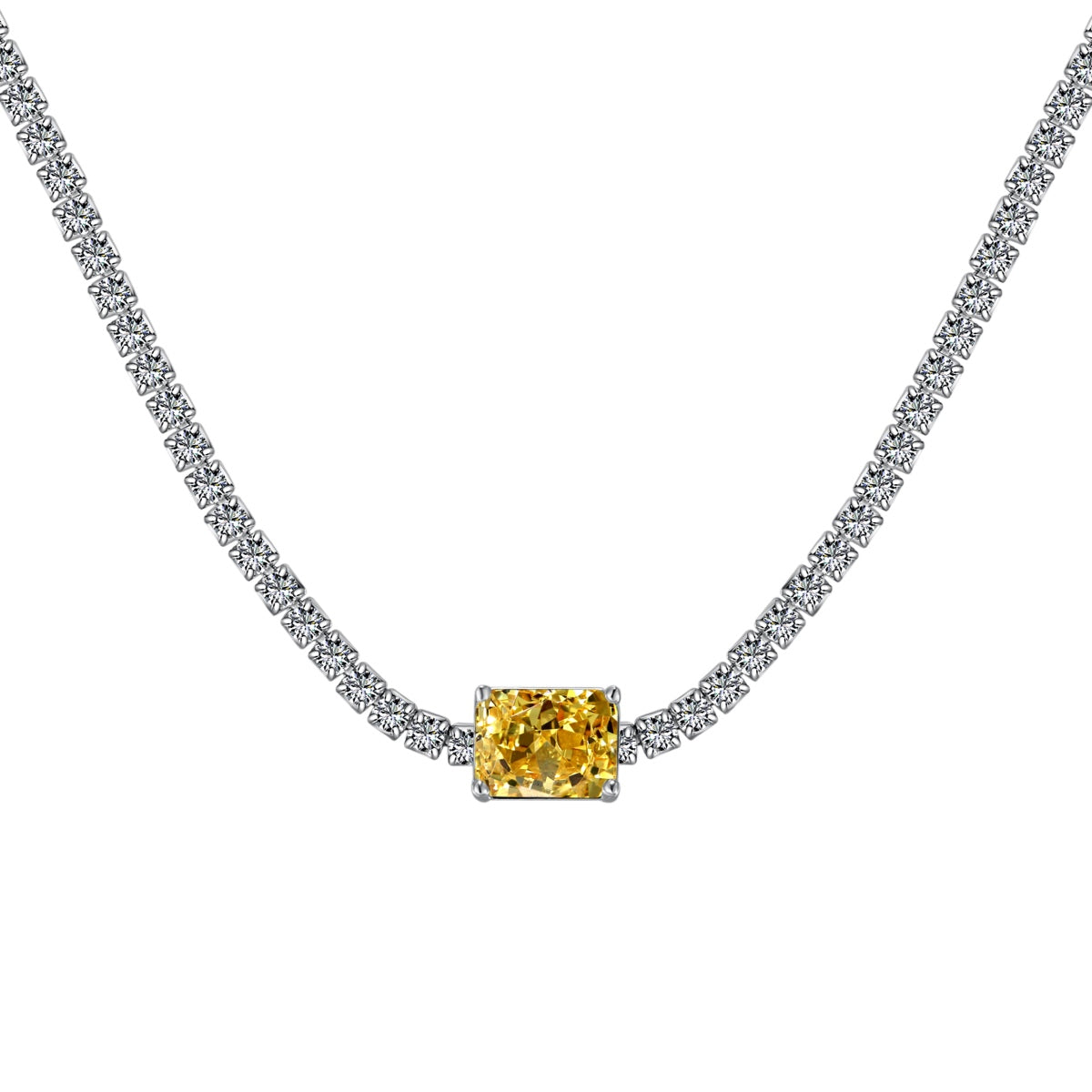 [Kincade Jewelrys]2.0 carat Ornate Emerald Cut Necklace