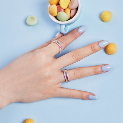 [Kincade Jewelrys]Dainty Kaleidoscopic Emerald Cut Daily Ring