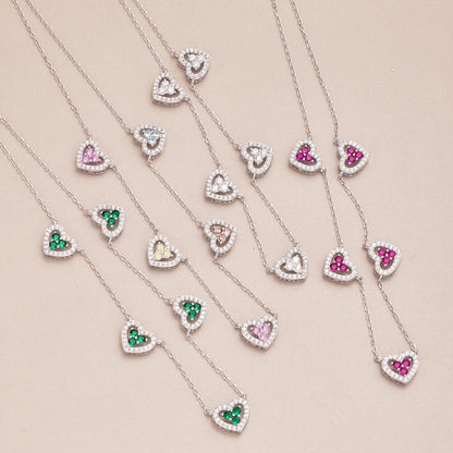 [Kincade Jewelrys]Sparkling Five Heart Necklace