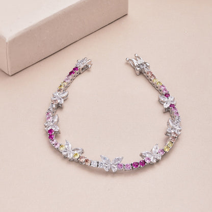 [Kincade Jewelrys]Ornate Colorful Butterfly Shape Round Cut Daily Bracelet