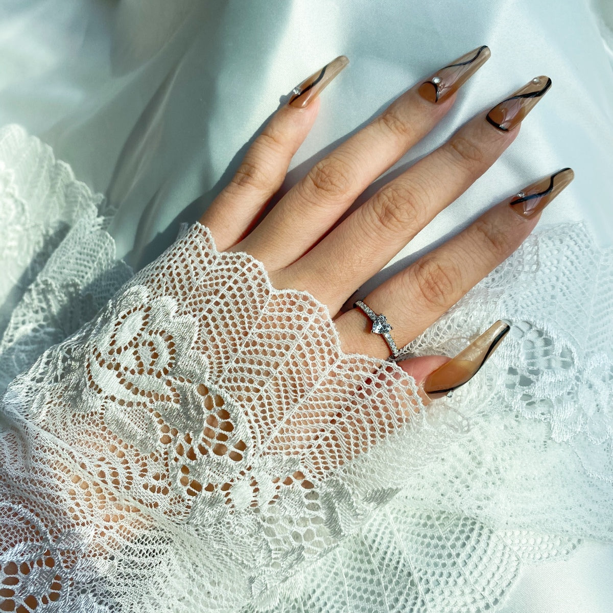 [Kincade Jewelrys]0.5 Carat CaratEternity Charming Heart Shape Lover Ring