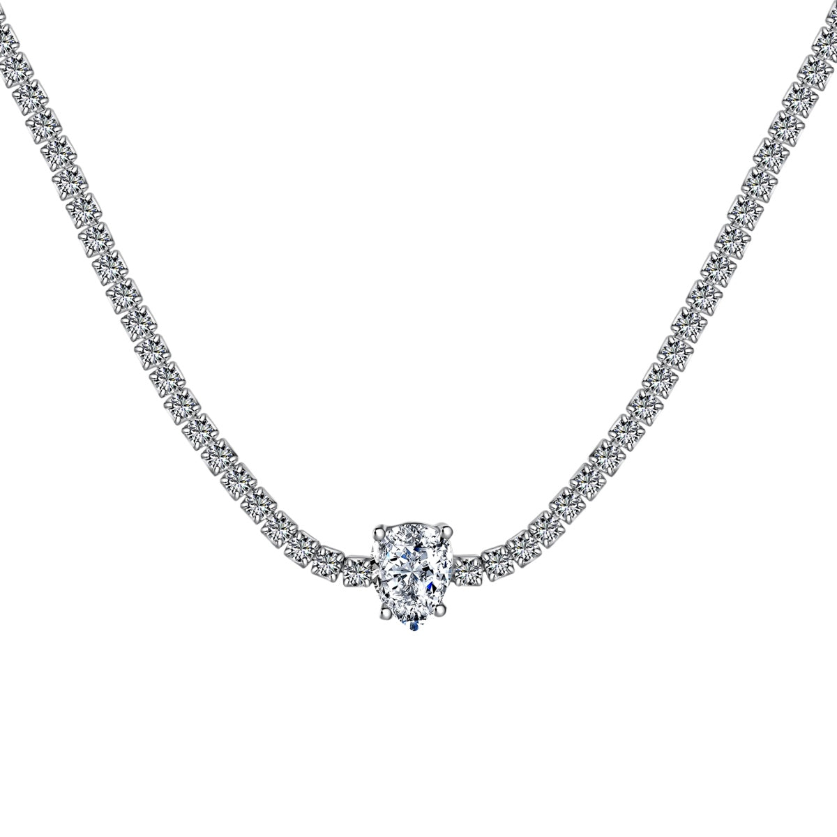 [Kincade Jewelrys]1.0 carat Unique Pear Cut Tennis Necklace