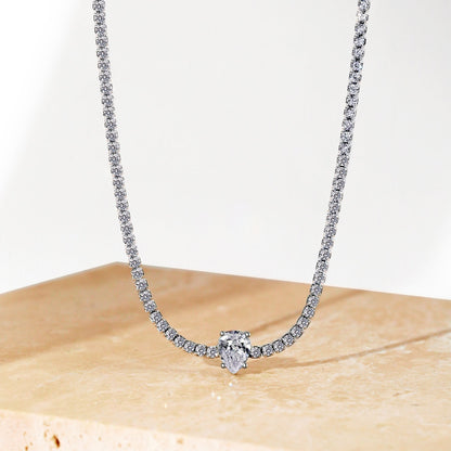 [Kincade Jewelrys]1.0 carat Unique Pear Cut Tennis Necklace