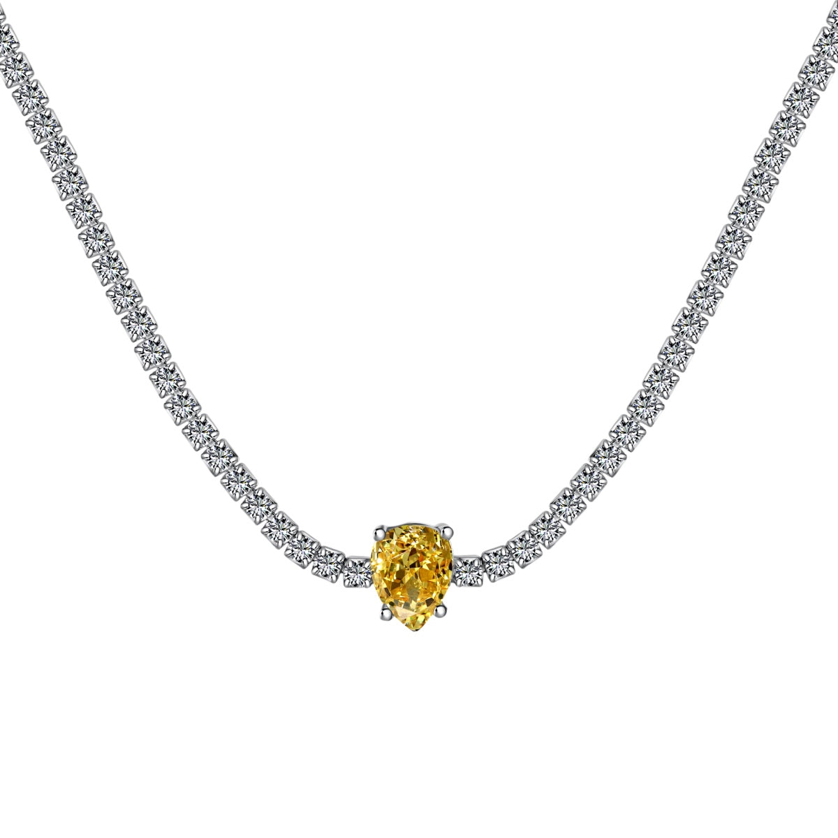 [Kincade Jewelrys]1.0 carat Unique Pear Cut Tennis Necklace