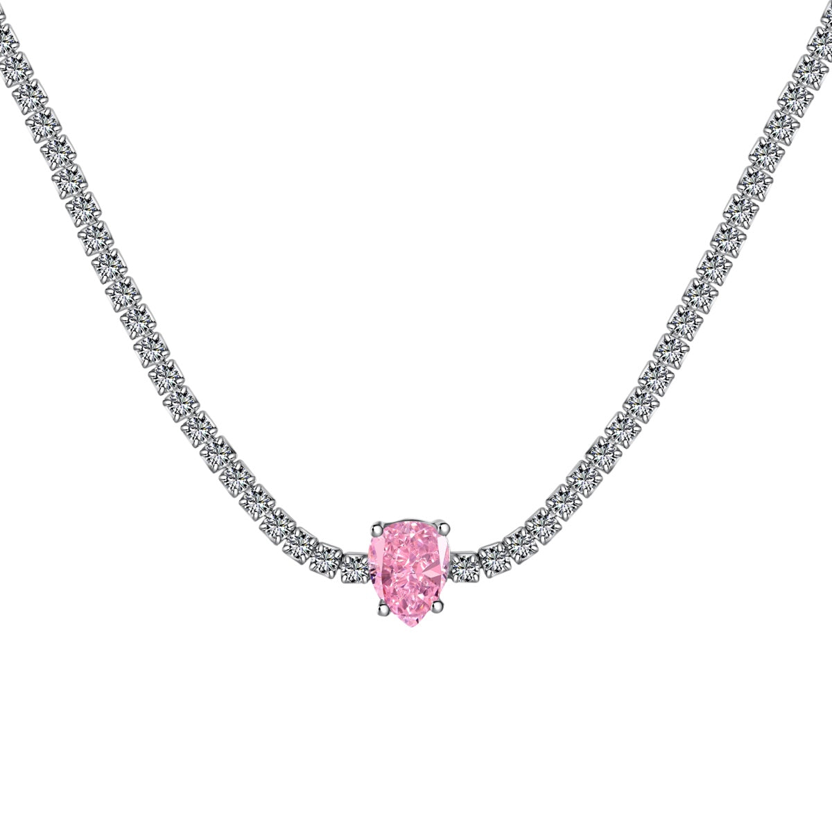 [Kincade Jewelrys]1.0 carat Unique Pear Cut Tennis Necklace