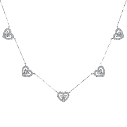 [Kincade Jewelrys]Sparkling Five Heart Necklace