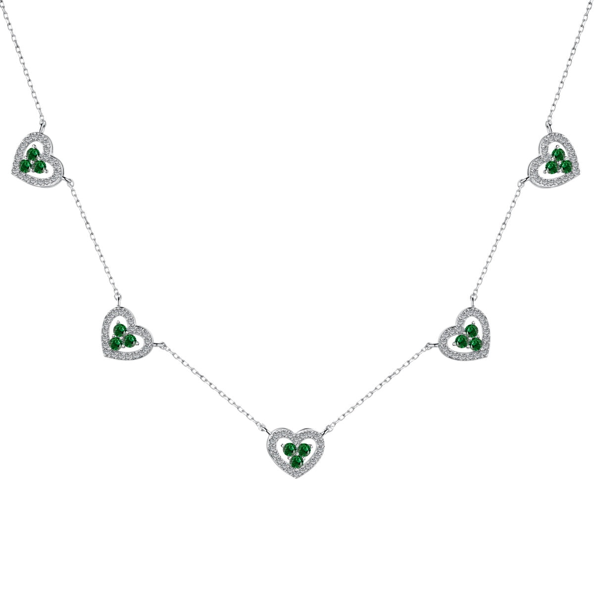 [Kincade Jewelrys]Sparkling Five Heart Necklace