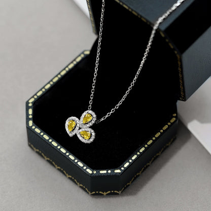 [Kincade Jewelrys]Elegant Flower Shape Pear Cut Necklace