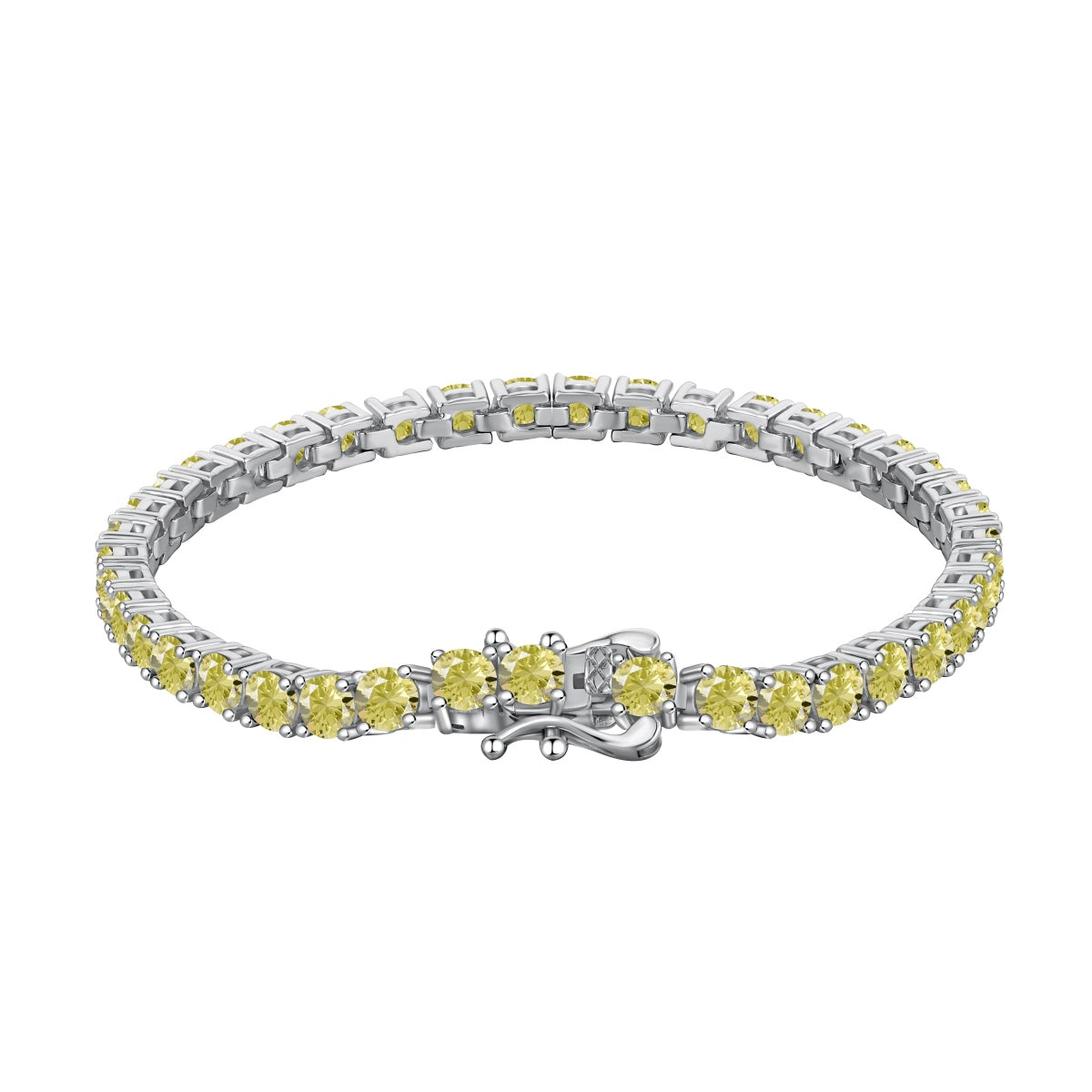 [Kincade Jewelrys]Ornate Dazzling Round Cut Tennis Bracelet