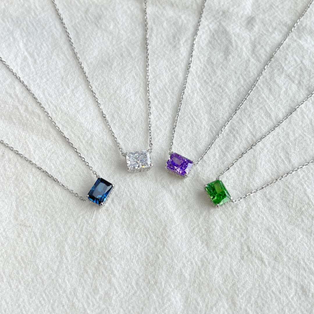[Kincade Jewelrys]Luxurious Square Shape Colorful Necalack
