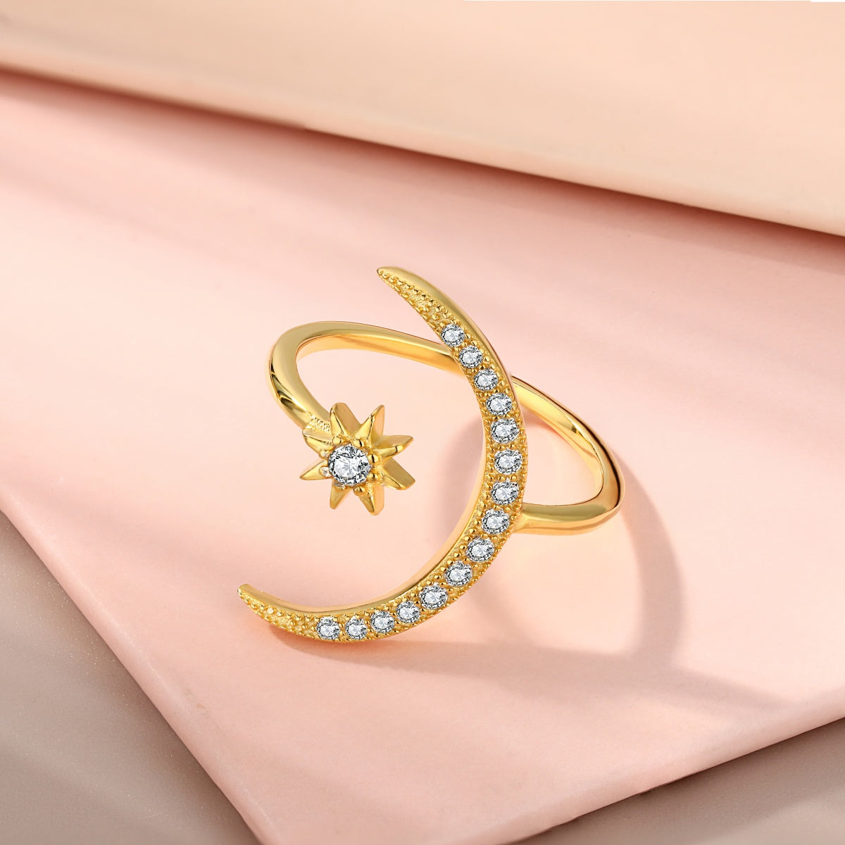 [Kincade Jewelrys]Eternity Moon & Star Ring