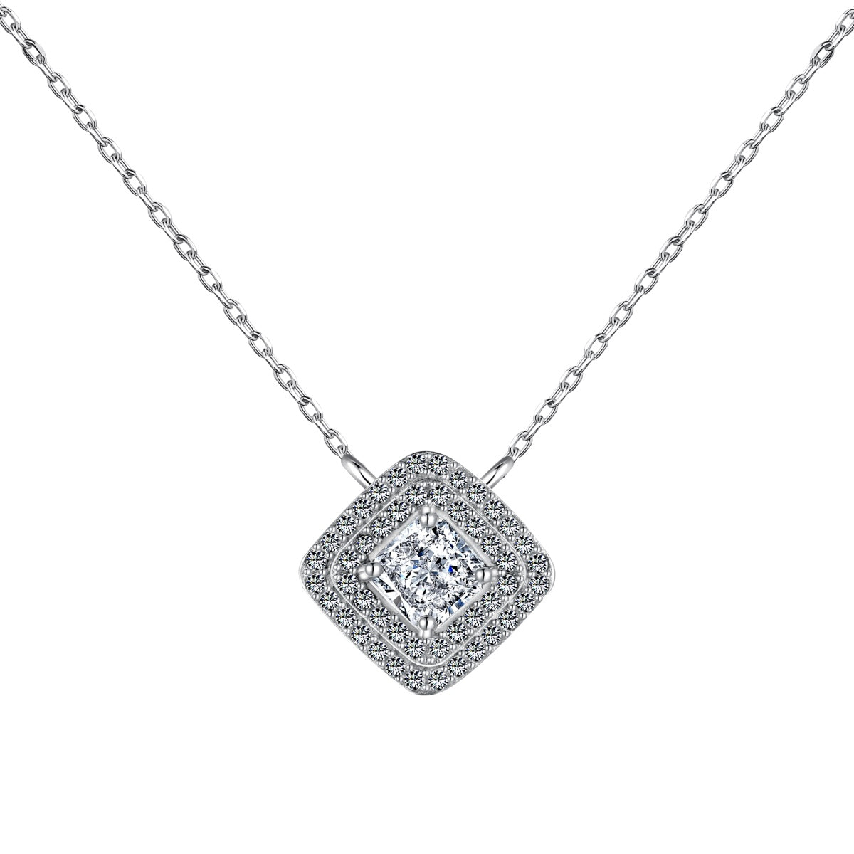 [Kincade Jewelrys]Sparkling Asscher Cut Necklace