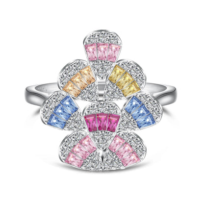 [Kincade Jewelrys]Sparkling Colorful Water Drop Shape Daily Ring
