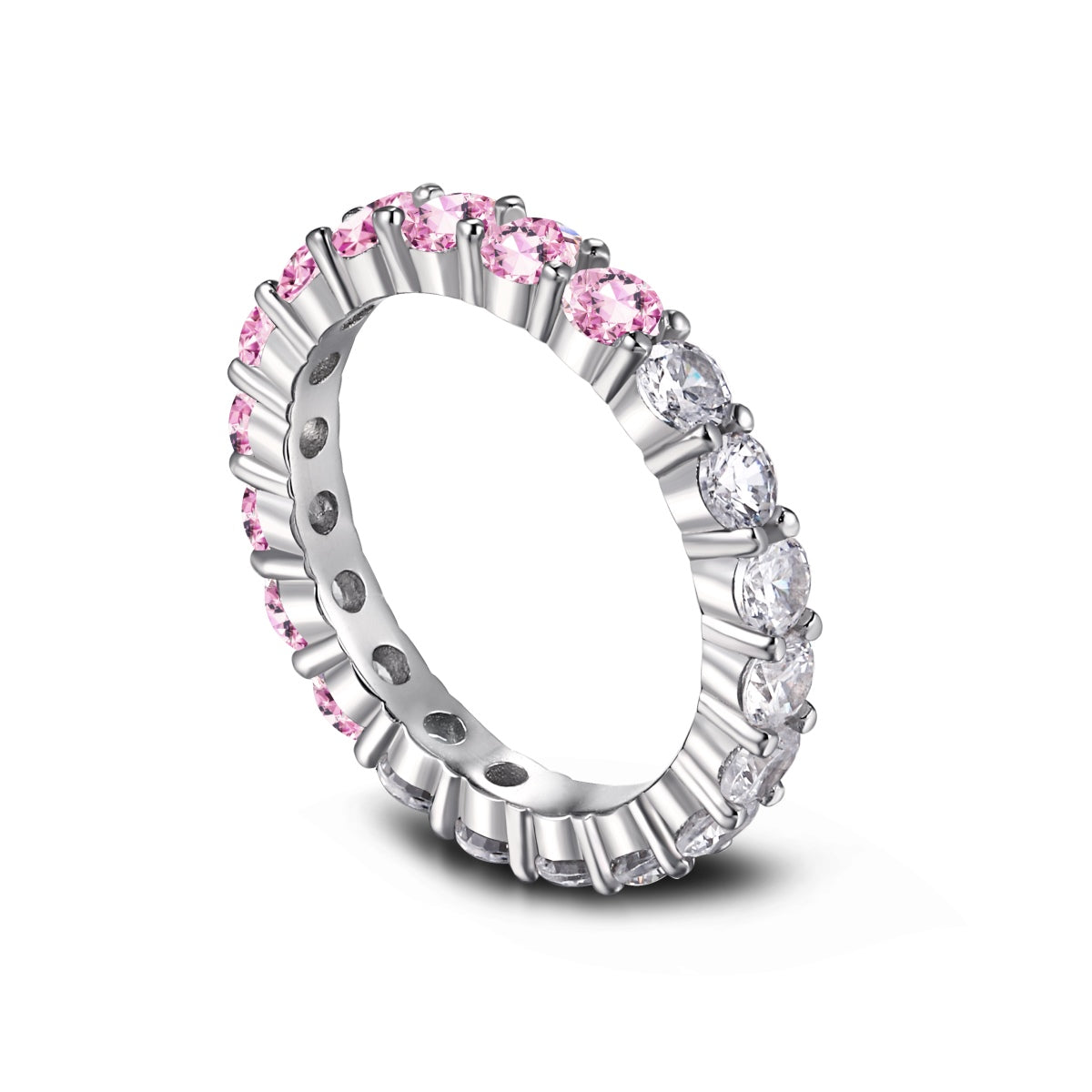 [Kincade Jewelrys]Sparkling Round Cut Tennis Ring