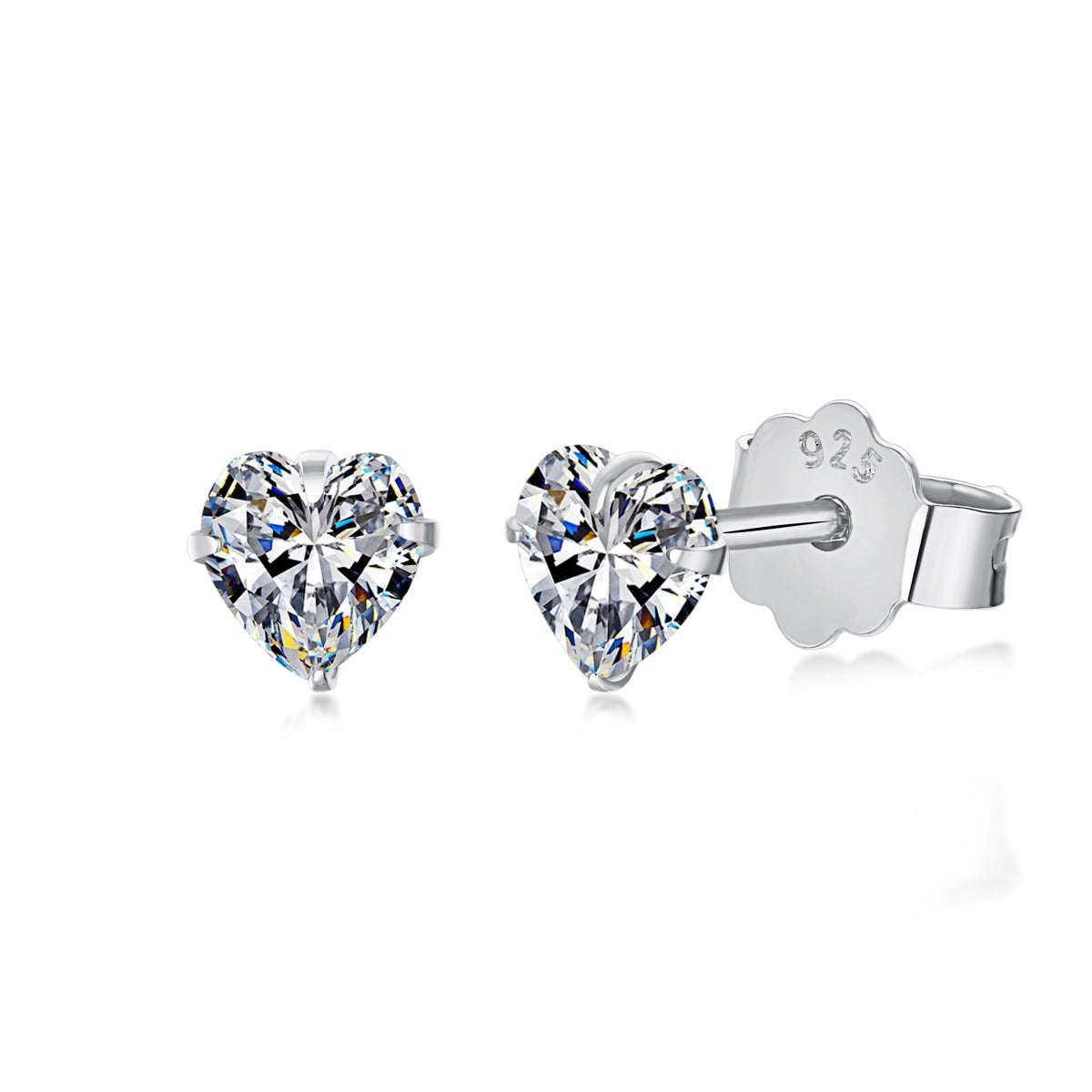 [Kincade Jewelrys]Sparkling Heart Shaped Simple Earrings