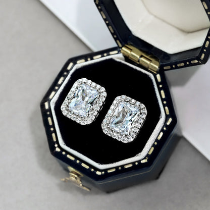 [Kincade Jewelrys]1.0 Carat Luxurious Dainty Emerald Cut Daily Earrings