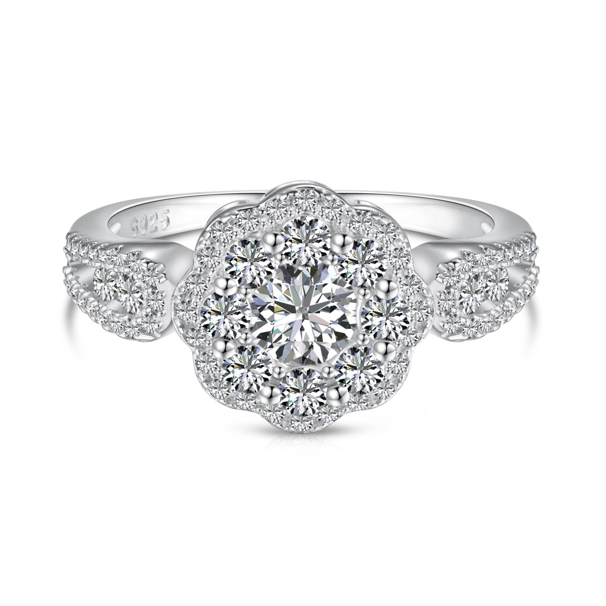[Kincade Jewelrys]Delicate Colorful Round Cut Flower Shape Wedding Ring