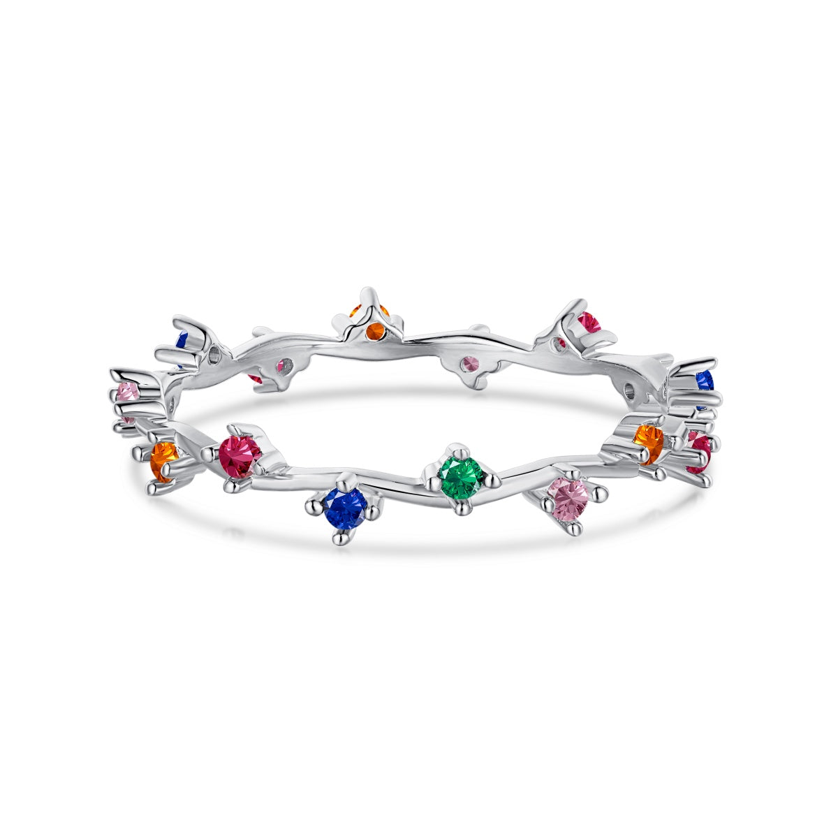 [Kincade Jewelrys]Radiant Colorful Round Cut Daily Ring