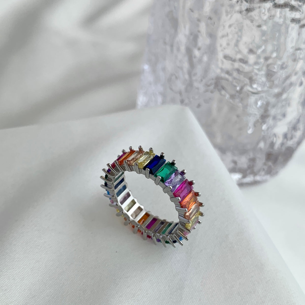 [Kincade Jewelrys]Unique Colorful Radiant Cut RIng
