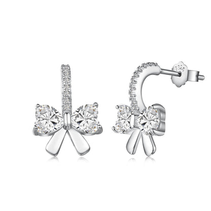 [Kincade Jewelrys]Exquisite Earrings With Heart-Shaped Bow Design