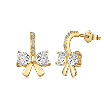 [Kincade Jewelrys]Exquisite Earrings With Heart-Shaped Bow Design