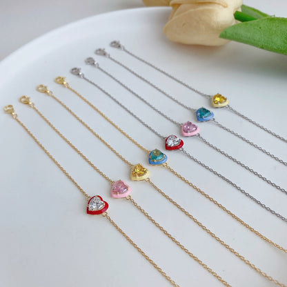 [Kincade Jewelrys]Sparkling Romantic Heart Shape Lover Bracelet