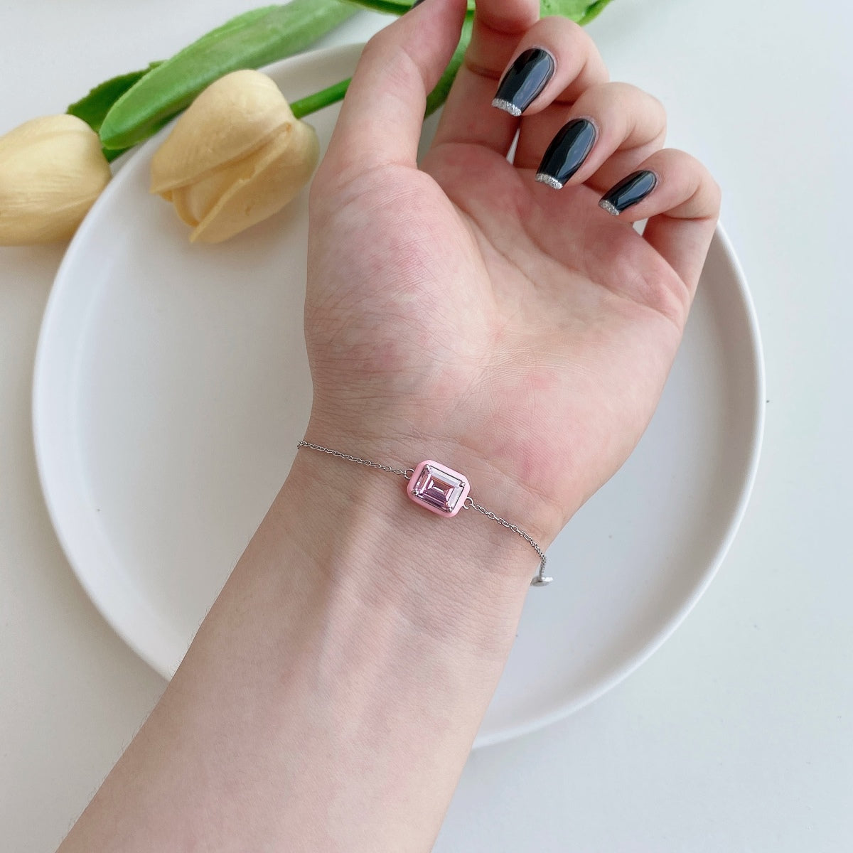 [Kincade Jewelrys]2.0 Carat Sparkling Colorful Emerald Cut Daily Bracelet