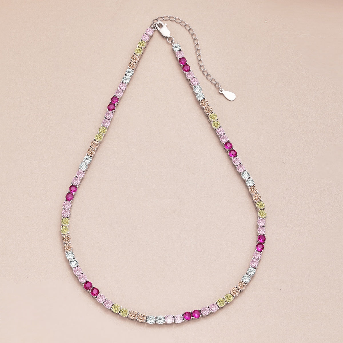 [Kincade Jewelrys]Delicate Colorful Tennis Necklace