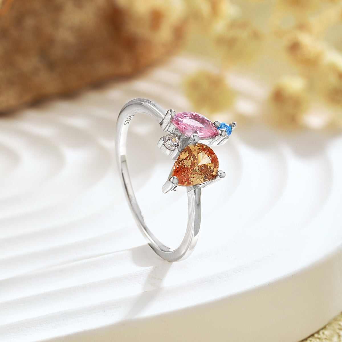 [Kincade Jewelrys]Radiant Colorful Multi Cut Daily Ring