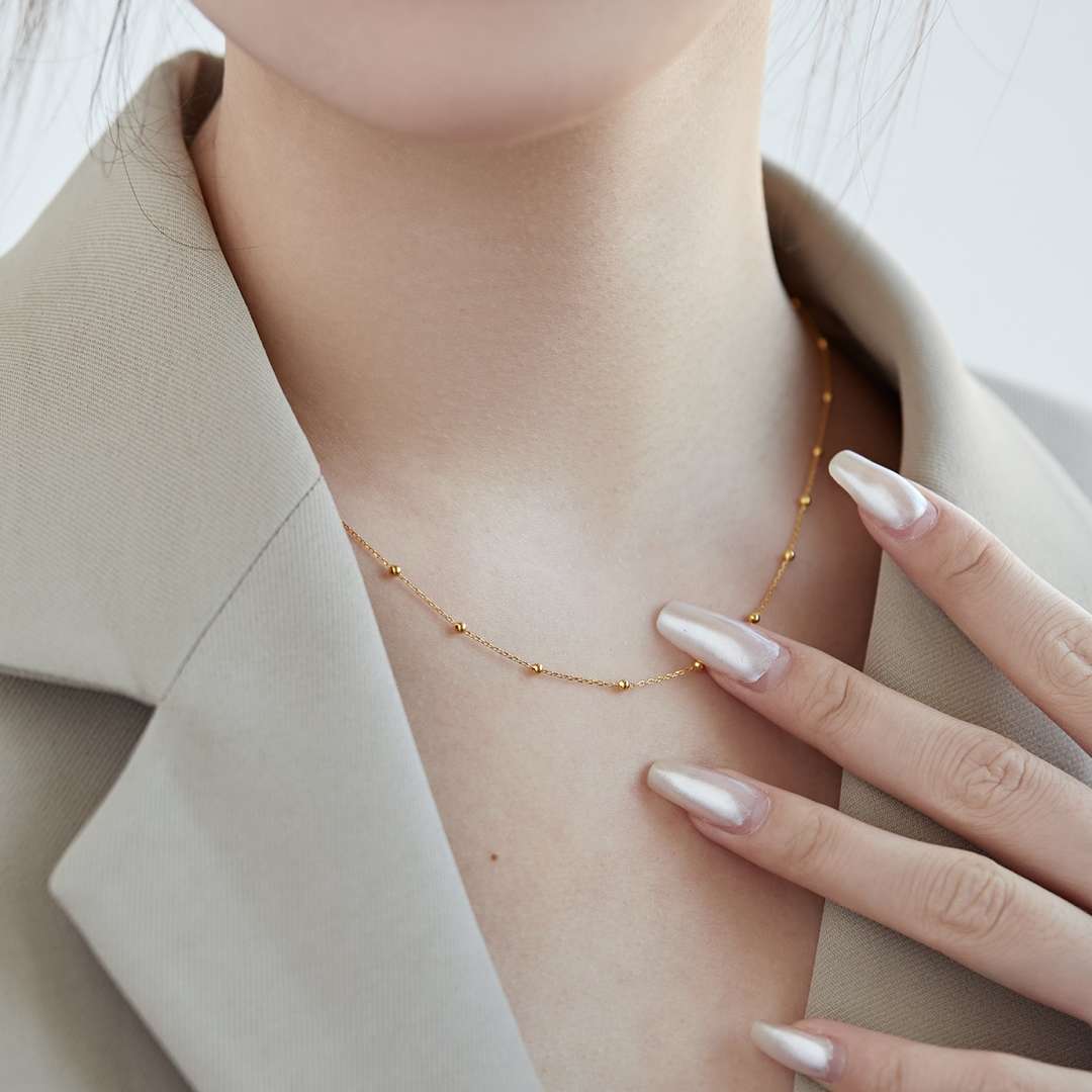 [Kincade Jewelrys]Small Bead Clavicle Chain Simple Necklace