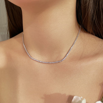 [Kincade Jewelrys]Delicate Round Shape Tennis Necklace