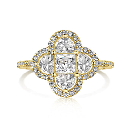 [Kincade Jewelrys]Luxurious Eternity Flower Shape Banquet Ring