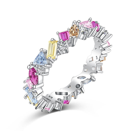 [Kincade Jewelrys]Dazzling Polychromatic Multi cut Daily Ring