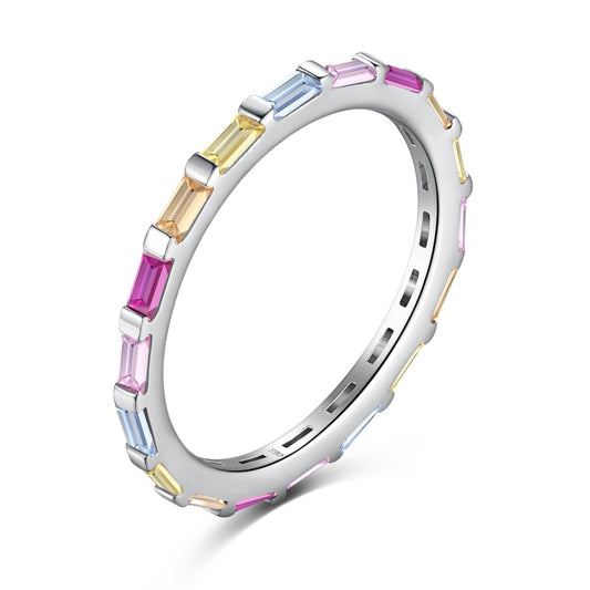 [Kincade Jewelrys]Exquisite Multicolored Emerald Cut Daily Ring