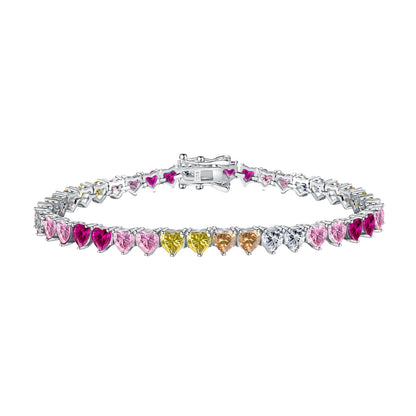[Kincade Jewelrys]Luxurious Colorful Romantic Heart Shape Lover Bracelet
