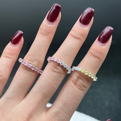 [Kincade Jewelrys]Sparkling Round Cut Tennis Ring