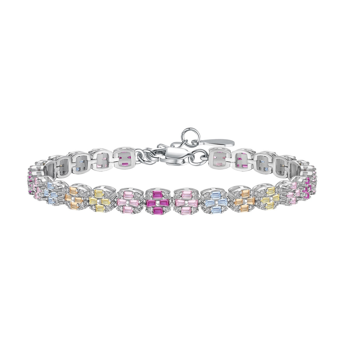 [Kincade Jewelrys]Delicate Colorful Emerald Cut Daily Bracelet
