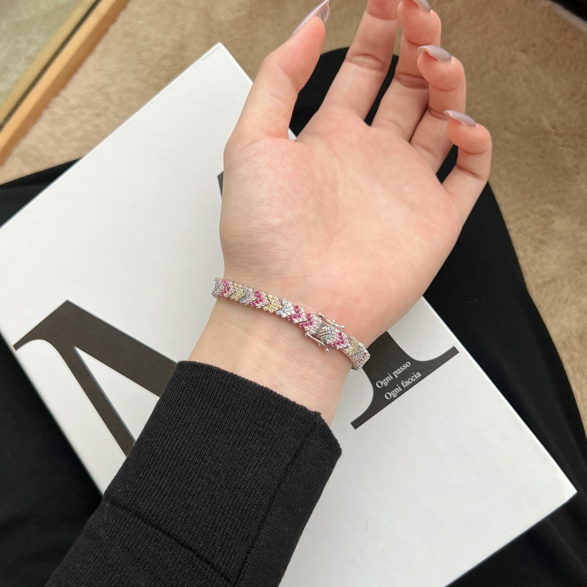 [Kincade Jewelrys]Ornate Sparkling Round Cut Party Bracelet