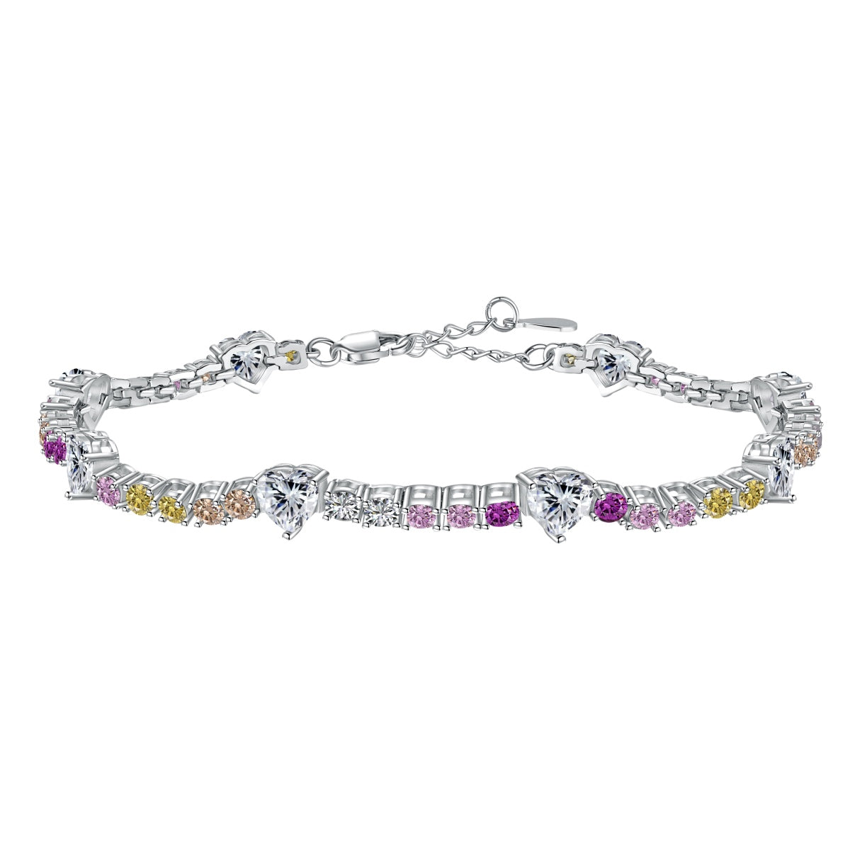 [Kincade Jewelrys]Romantic Heart Shape Round Cut Lover Bracelet