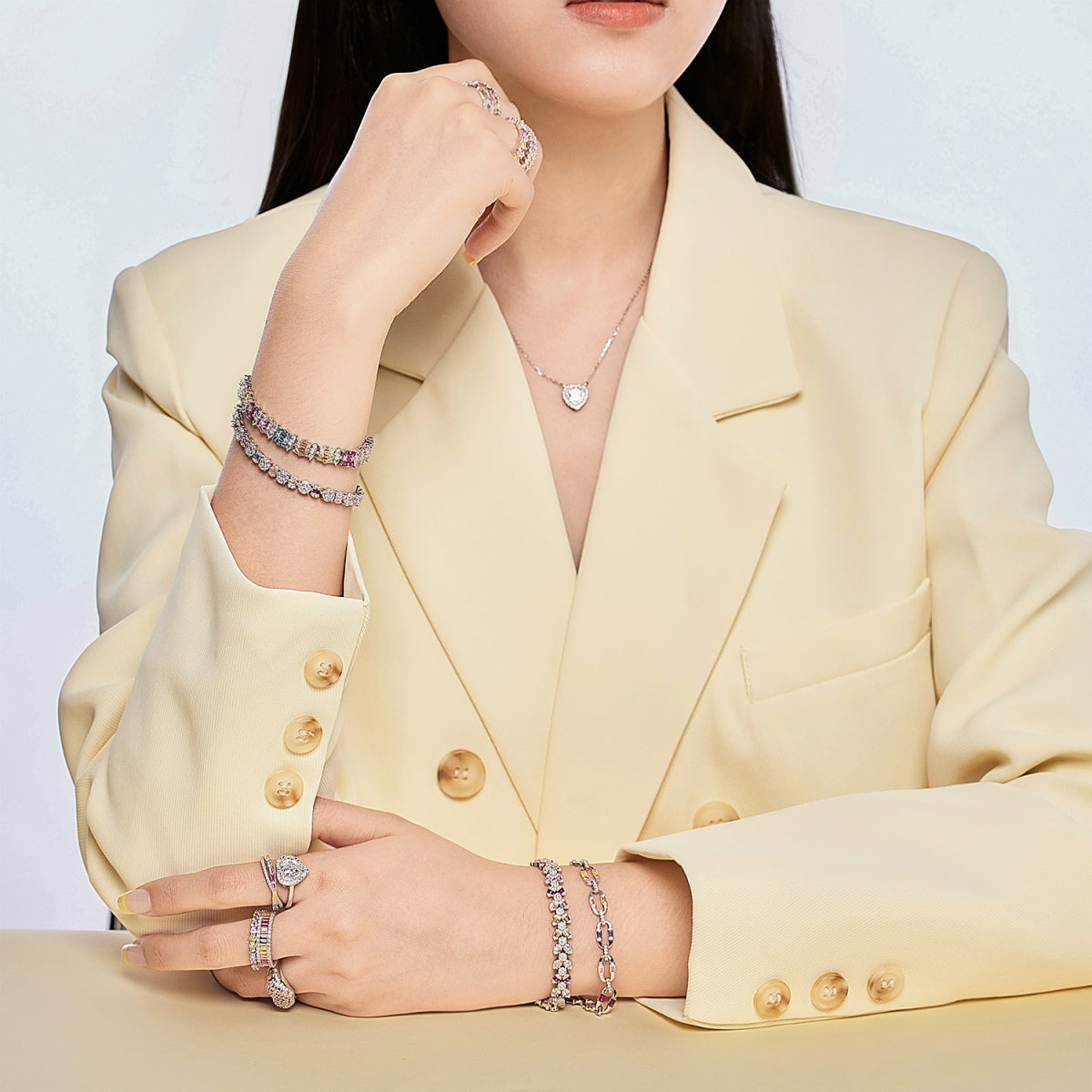 [Kincade Jewelrys]Delicate Colorful Multi Cut Party Bracelet