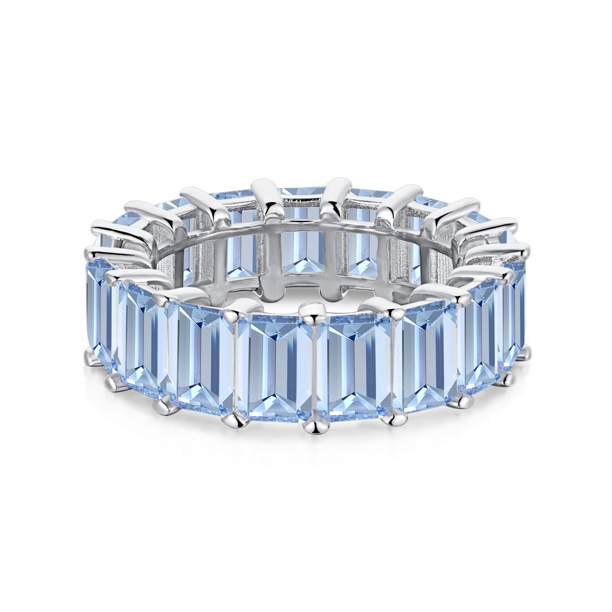 [Kincade Jewelrys]0.75 Carat Elegant Emerald Cut Tennis Ring