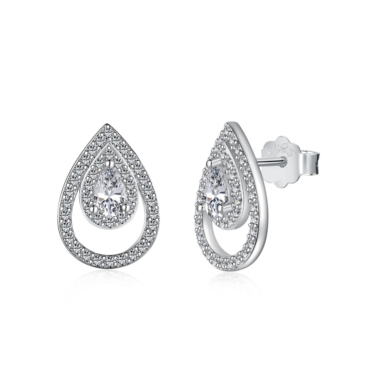 [Kincade Jewelrys]Sparkling Delicate Water Drop Shape Daily Earrings
