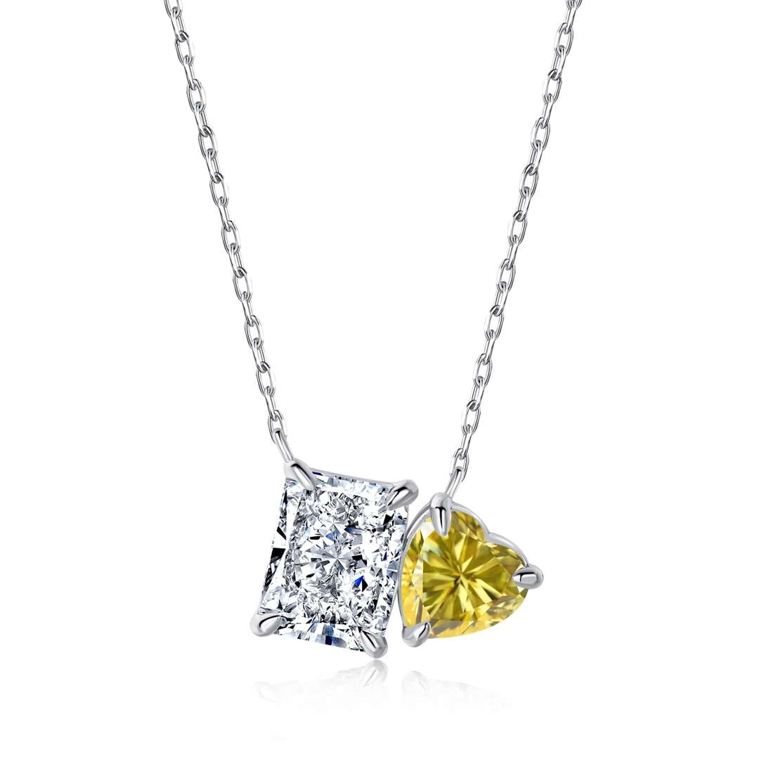 [Kincade Jewelrys]Dazzling Square & Heart Shape Necklace